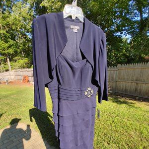 NWT Jessica Howard 2 pc Blue Dress w/Jewel Detail